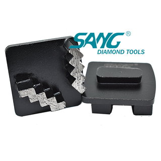 Chine Diamond Redi Lock Shoes Grinding Shoes Wholesale Double Zigzag Segment Grinceing Pads Diamond Segment Tools for Floor Grinder