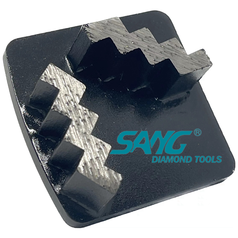 Chine Diamond Redi Lock Shoes Grinding Shoes Wholesale Double Zigzag Segment Grinceing Pads Diamond Segment Tools for Floor Grinder