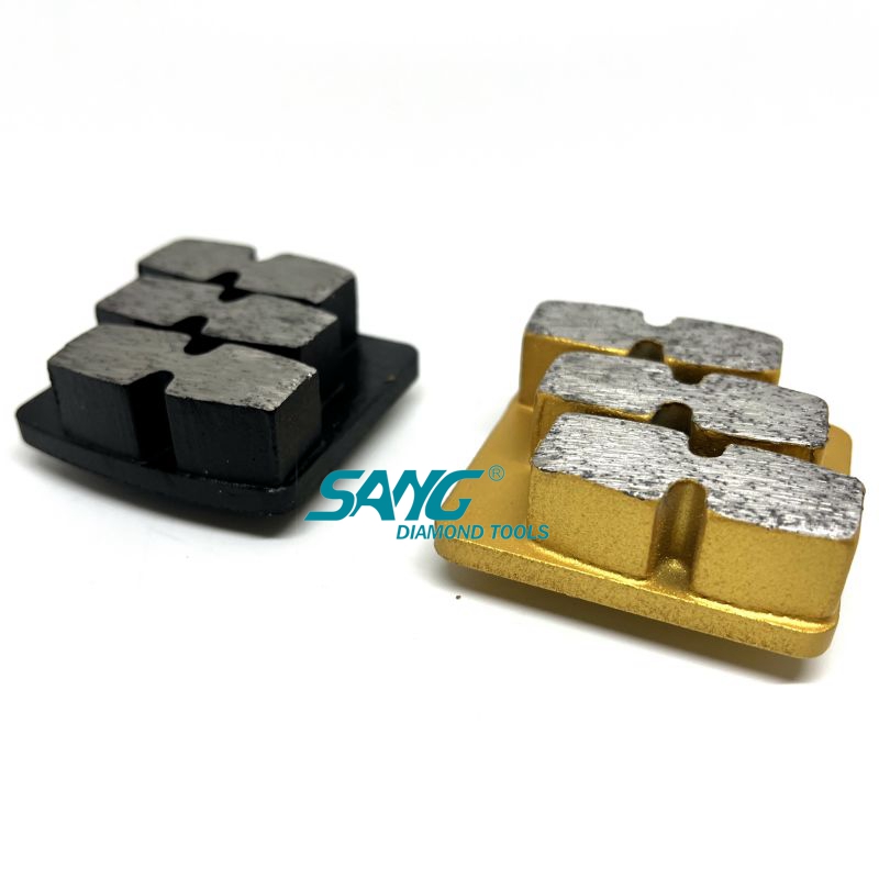 Redi verrouiller les chaussures de broyage en diamant avec trois outils de diamant à trois segments pour les moulins en béton