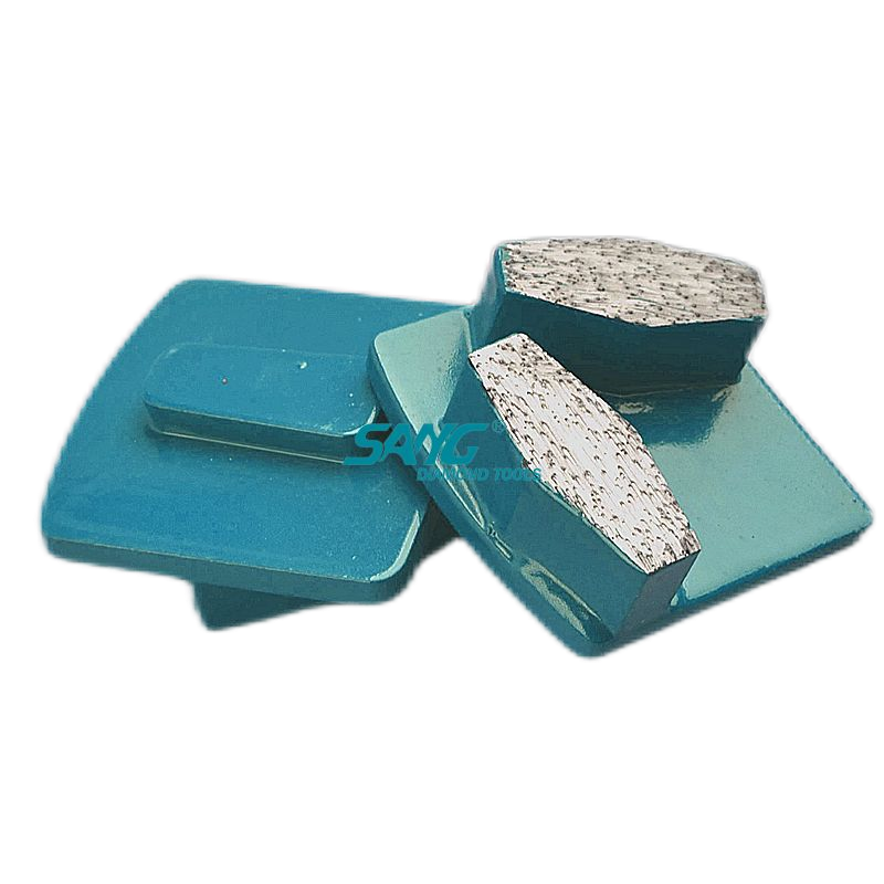 Redi Lock Double Hexagon Segment Chaussures de broyage en diamant pour le béton