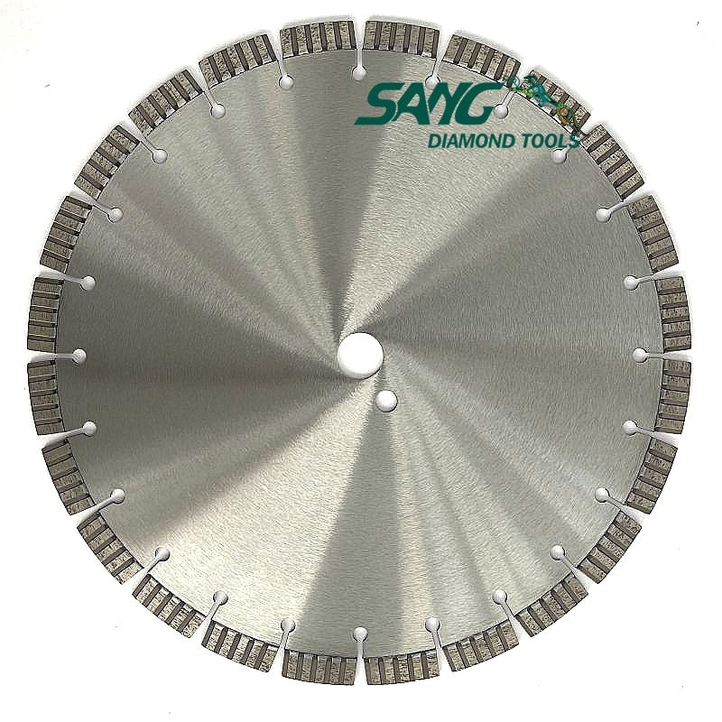 Blade de scie à diamant turbo-turbo au laser pour la coupe en béton