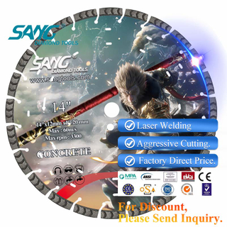 Sang Tools 350 mm 400 mm Arix Segment Coupe de béton Disque Disque Laser Laser Saw en diamant soudé Diamant Saw pour la coupe du béton dur