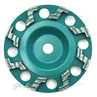 150 mm 6 pouces Z Segments de forme diamant bloc abrasif Bloc en gros de la tasse de broyage de diamant pour béton