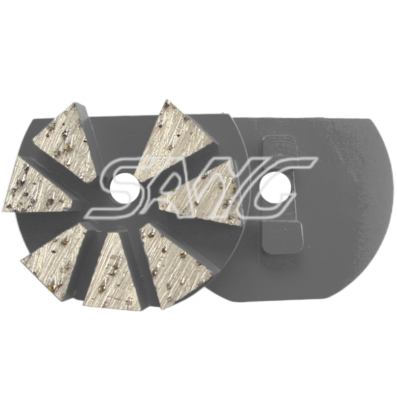 outils de broyage en métal plancher en béton 3 pouces disque de meulage en diamant avec 2 broches