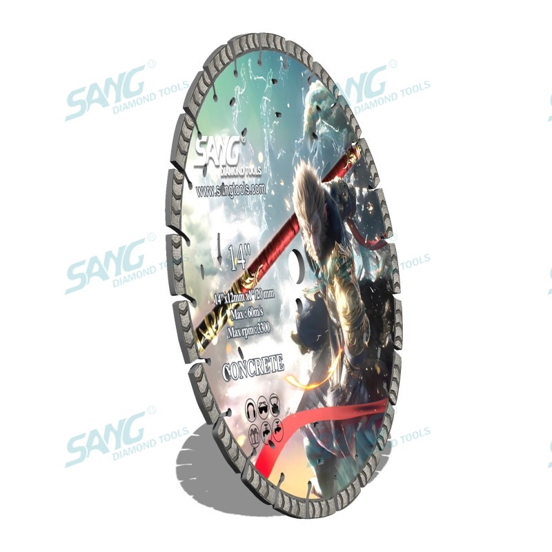 Sang Tools 350 mm 400 mm Arix Segment Coupe de béton Disque Disque Laser Laser Saw en diamant soudé Diamant Saw pour la coupe du béton dur